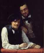 Franz Xaver Winterhalter Self Portrait of the Artist with his Brother, Hermann Sweden oil painting artist